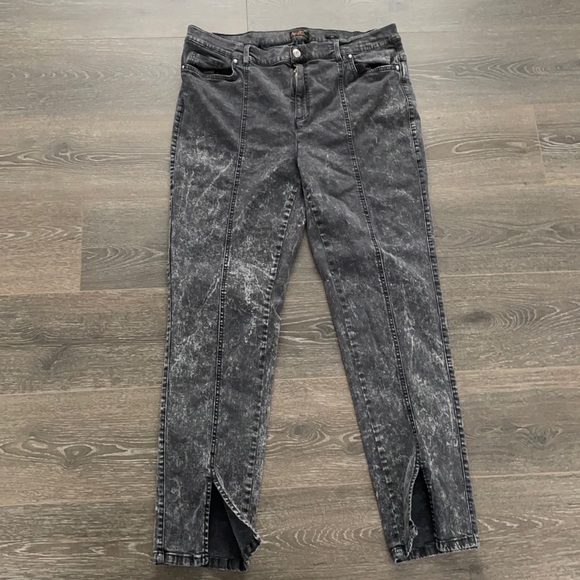 Ashley Graham for Marina Rinaldi Black Jeans With Front Slits Size 18W